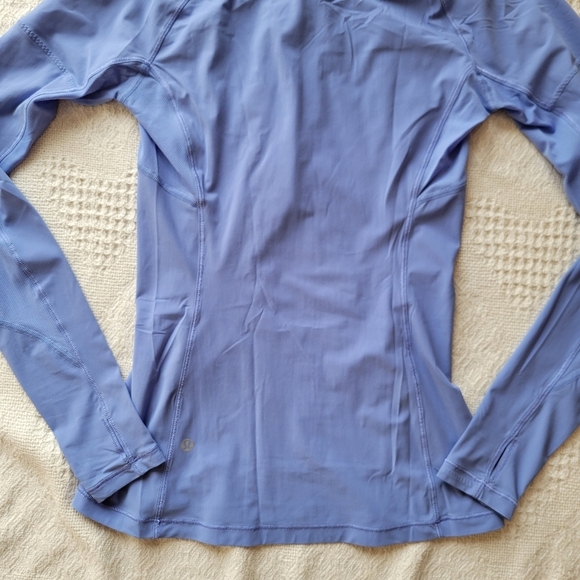 Lululemon Runbeam Long Sleeve UPF Ponytail Athletic Running Hoodie- Lilac Blue - Picture 7 of 12